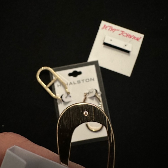 Halston earrings. With crystal on backside proves authenticity. Nwt - Picture 5 of 5